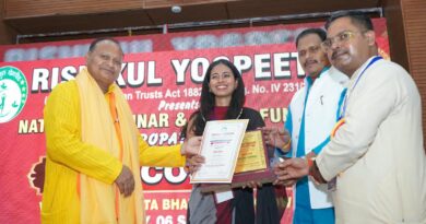 योग के क्षेत्र में ऋषिकेश की उपासना सेमवाल को राष्ट्रीय ‘योग रत्न’ सम्मान